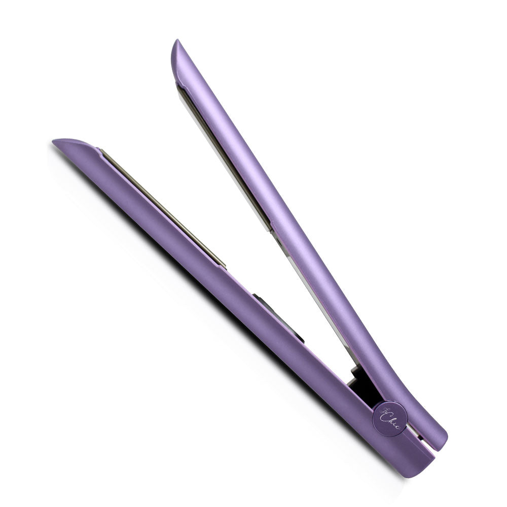 A Lilac Sigma Infrared flat iron hair styling tool positioned on a white background.